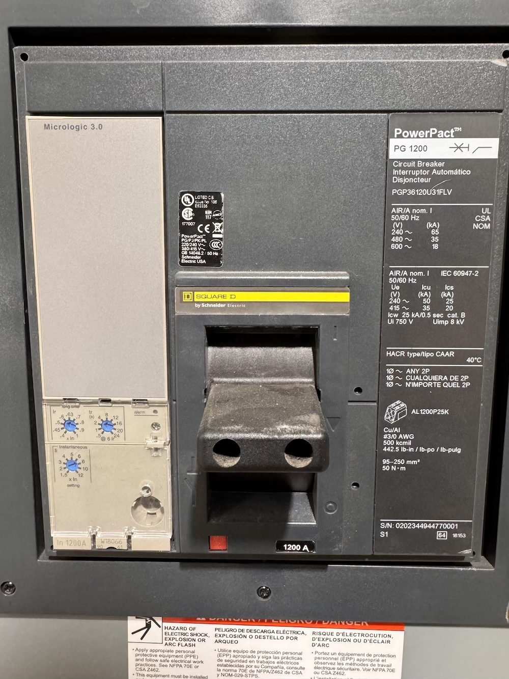 Square D DSP341200208N178L-SER-240SPD-PM5500-LI-RECON