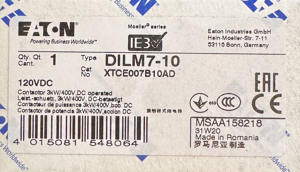 Eaton XTCE007B10AD-NIB
