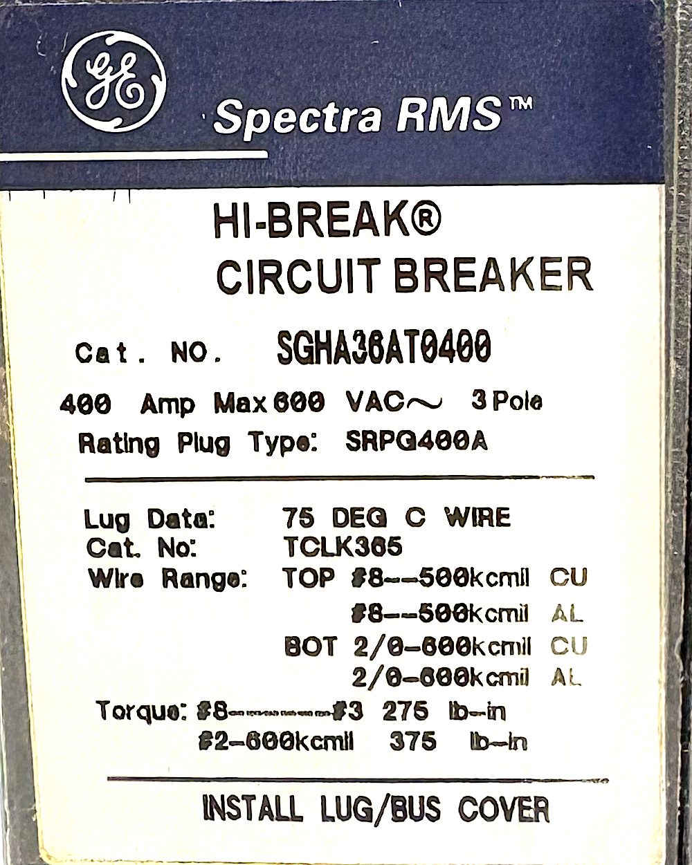 SGHA36AT0400-400A-NOLUGS
