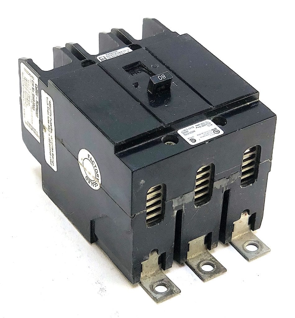 Cutler Hammer 3 Pole 80 Amp 480 Vac Circuit Breaker (R2) Electrical
