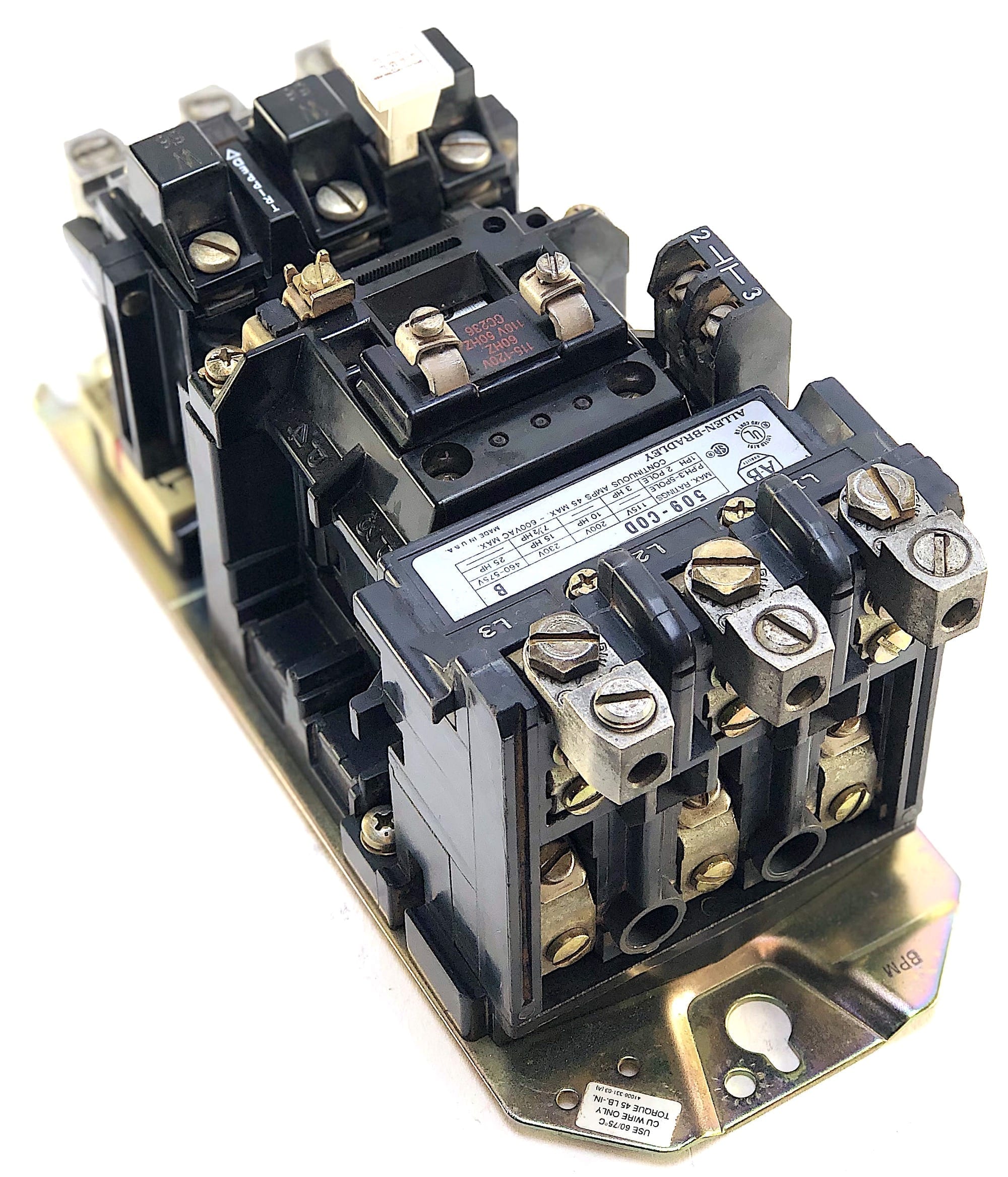 Allen Bradley 509DOD Size 3 Motor Starter w/120 Vac Coil