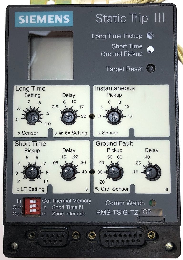 Siemens RMSTSIGTZ Static Trip III Trip Unit w/LSIG Functions