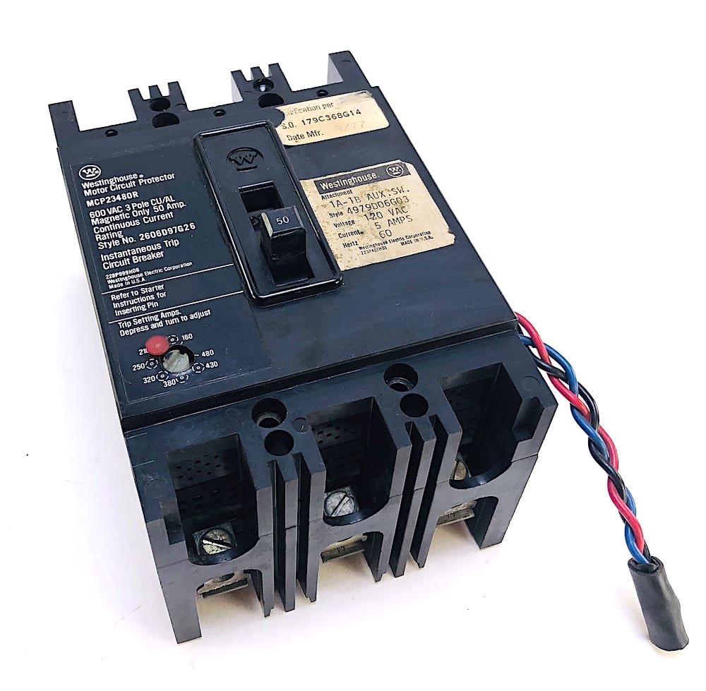 Cutler Hammer MCP23480R 3P 50A 600V Circuit Breaker w/Aux Switch