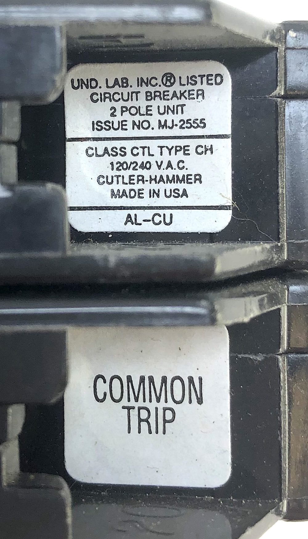 Cutler Hammer CH250 2 Pole 50 Amp 120/240 Vac Circuit Breaker (N1