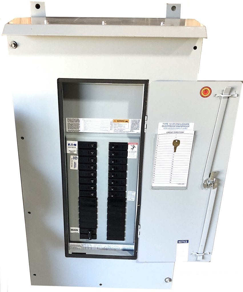 Eaton 1 Phase 120/240 Vac 100 Amps 3 Wire Type 3R Main Breaker Panel ...