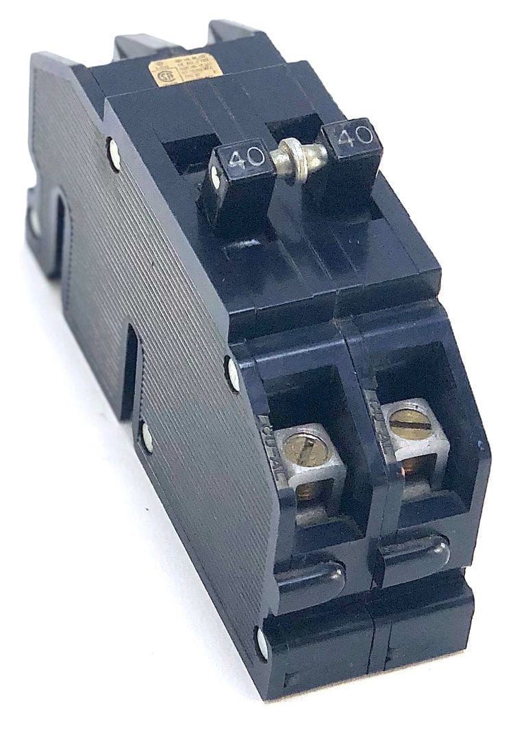 Zinsco GTE Sylvania 2 Pole 40 Amp 240 Vac Circuit Breaker (W2