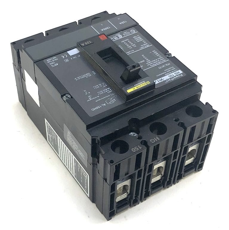 Square D HGL36125 3 Pole 125 Amp 600 Vac Circuit Breaker (F2