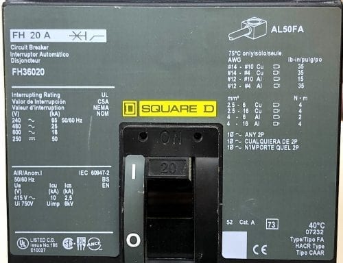 Square D FH36020-CL