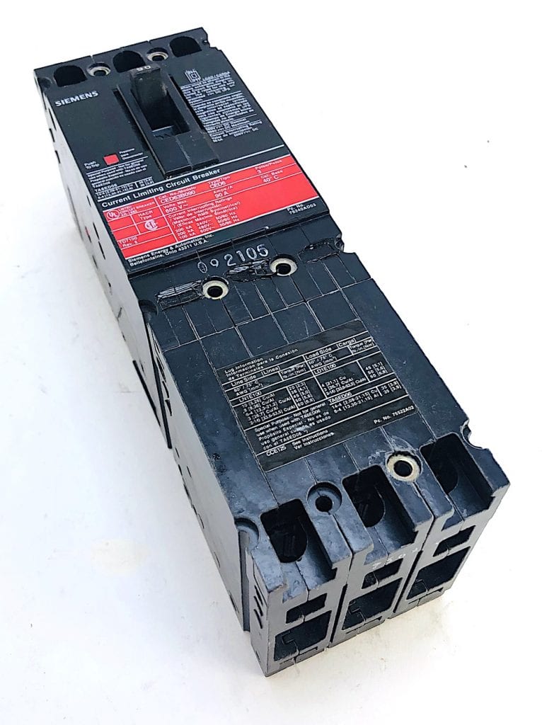 Siemens CED63B090 3Pole 90A 600V Current Limiting Circuit Breaker