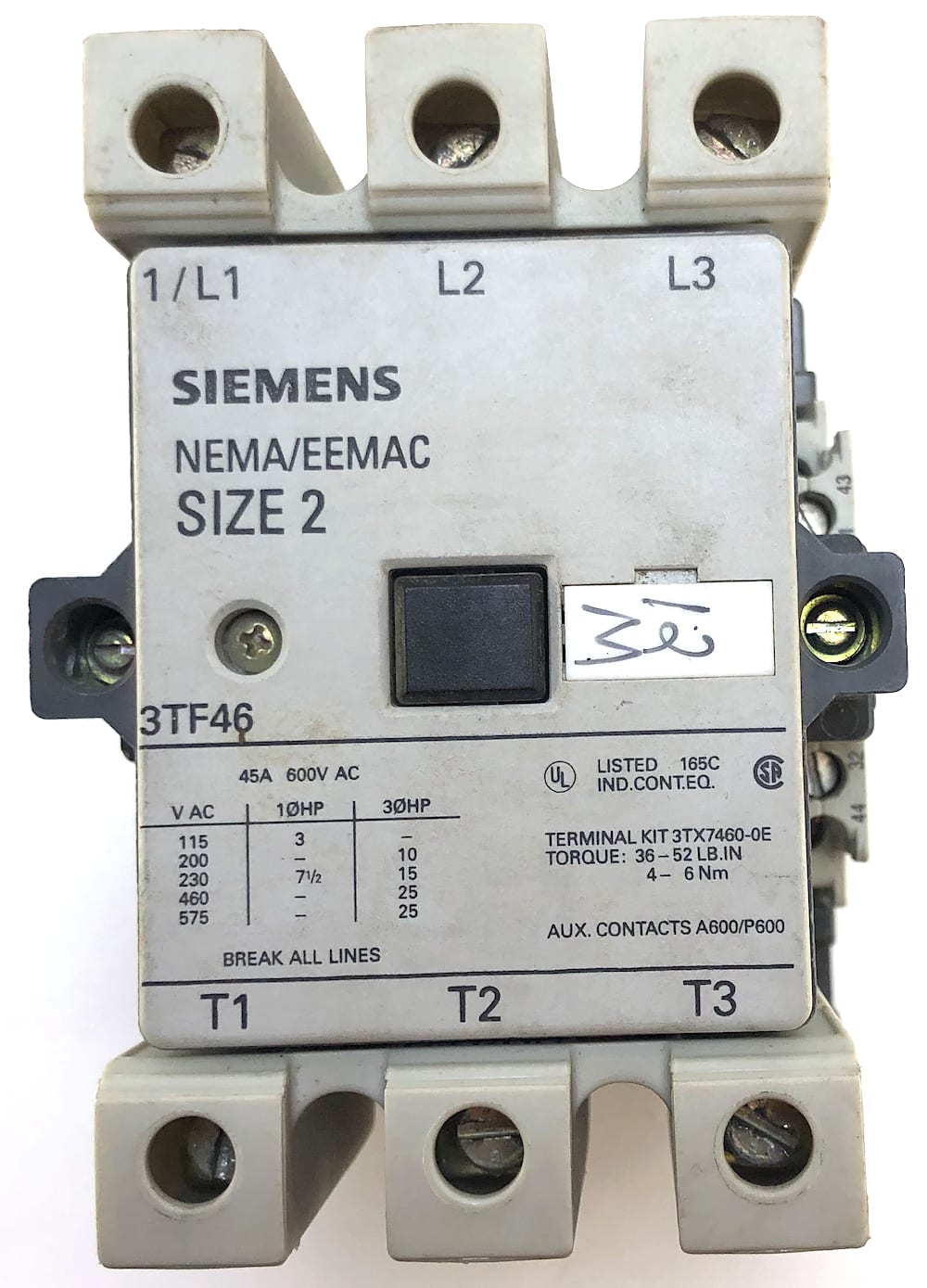 Details about   SIEMENS 3TF46 220 V AC COIL MOTOR STARTERS CONTACTOR 